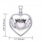 Cari Buziak Claddagh in Heart Silver Pendant