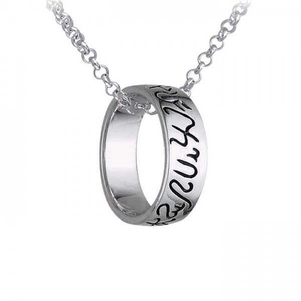 Inscribed Witches Ring and Chain Set