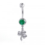 Perfection in three clovers ~ Sterling Silver Jewelry Shamrock Navel Ring