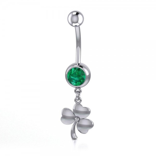 Perfection in three clovers ~ Sterling Silver Jewelry Shamrock Navel Ring