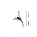 Silver and Paua Shell Dolphin Pendant