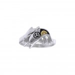 Twin Dolphin Steampunk Argent et Or Accent
