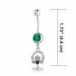Une promesse d’amour à chaque instant ~ Celtic Knotwork Claddagh Sterling Silver Belly Button Ring