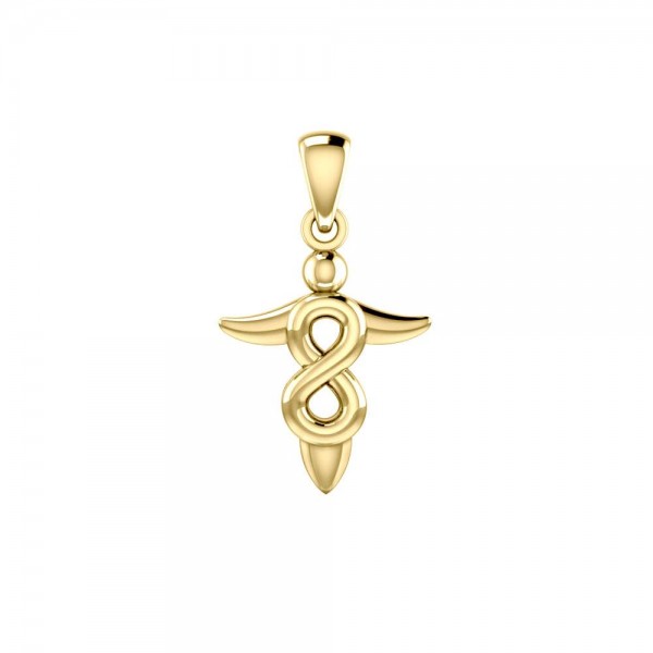 Infinity Angel Solid Gold Pendant
