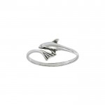 Emballé par les dolphins Love Sterling Silver Wrap Ring