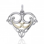 Eternal lifebs significance ~ Sterling Silver Celtic Triquetra Pendant with 14k Gold Accent