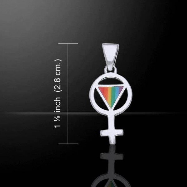 Symbole féminin Rainbow Silver Pendentif