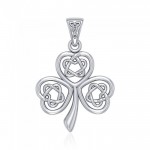 A happy chance in a Shamrock ~ Sterling Silver Jewelry Pendant