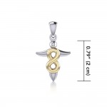 Guide illimité ~ Bijoux pendentifs Infinity Angel en argent sterling avec accent en or 14 carats