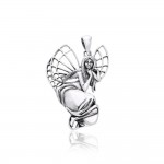 A fairy dreaming in the forest ~ fine Sterling Silver Jewelry Pendant