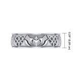 Unspoken words of love, friendship, and loyalty ~ Celtic Knotwork Claddagh Sterling Silver Ring