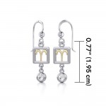 Aries Zodiac Sign Silver and Gold Earrings Jewelry with White Stone