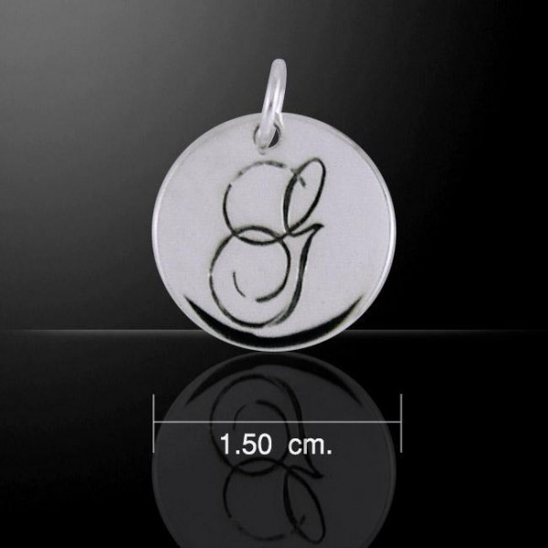 Letter G Silver Disc Charm