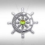 Large Celtic Ship Wheel ~ Sterling Silver Pendant Jewelry