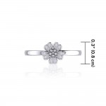 Small Flower Silver Ring