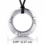 Live Love Dance Silver Pendant and Cord Set