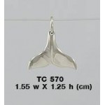 Whale Tail Silver Charm