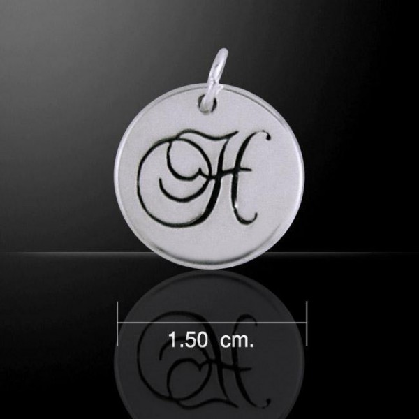 Letter H Silver Disc Charm