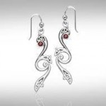 An exemplary symbology of the Trinity ~ Sterling Silver Celtic Triquetra Dangle Earrings Jewelry with Gemstones