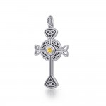 Spiritual and divine focus ~ Sterling Silver Jewelry Modern Celtic Cross Pendant