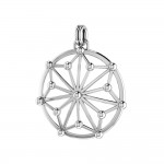 Round Tetragram Energy Symbol Silver Pendant