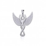 Silver Winged Goddess Pendant