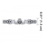 The magnificence in love, friendship, and loyalty ~ Celtic Knotwork Irish Claddagh Sterling Silver Cuff Bracelet