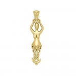 Solid Gold Celtic Goddess Pendant