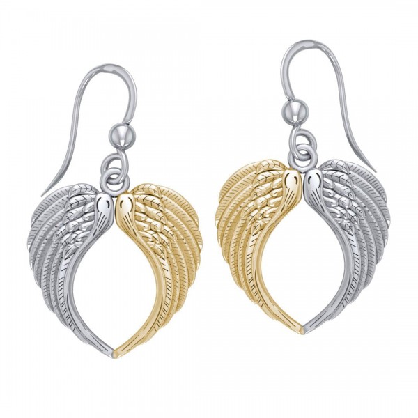 Sentez la tranquillité dans Angelbs Wings ~ Boucles d’oreilles en bijoux en argent et en or