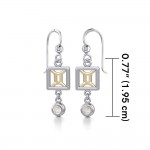 Gemini Zodiac Sign Silver and Gold Earrings Jewelry with Mother of Pearl