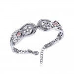 Goddess Silver Cuff Bracelet with Gemstone