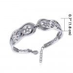 Goddess Silver Cuff Bracelet with Gemstone