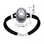 System Energy Symbol Silver Rubber Bracelet
