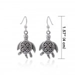 Celtic Knot Sea Turtle Silver Earrings