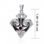 A rich everlasting pattern ~ Sterling Silver Celtic Triquetra Pendant Jewelry with Gemstone