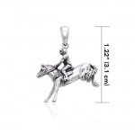 Horse Training Sterling Silver Pendant