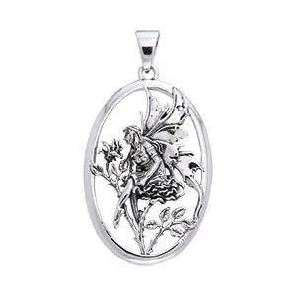 Amy Brown Rose Fairy ~ Sterling Silver Jewelry Pendant
