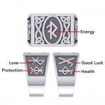 The Fifth Power of Rune Viking Silver Signet Men Ring