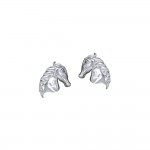 Equestrian Horse Silver Post Earrings