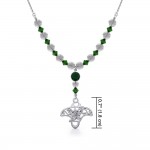 Filigree Manta Ray Silver Bead Necklace