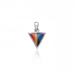 Rainbow Triangle Silver Pendant