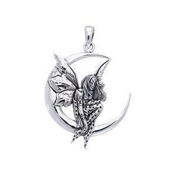 Amy Brown Moon Dream Fairy Sterling Silver Jewelry Pendant