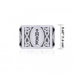Viking God Thor Runic Silver Signet Men Ring with Triquetra Design