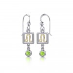 Leo Zodiac Sign Silver and Gold Earrings Jewelry with Peridot