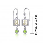 Leo Zodiac Sign Silver and Gold Earrings Jewelry with Peridot
