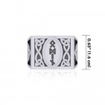 Viking God Odin Runic Silver Signet Men Ring with Triquetra Design