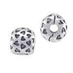 Engrave Hearts Sterling Silver Bead