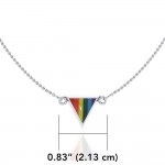 Sterling Silver Rainbow Triangle Necklace