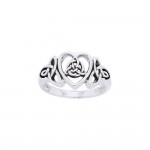 The purity of an endless heart ~ Celtic Knotwork Trinity Heart Sterling Silver Ring