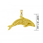 In the Dolphins world of kind and calm ~ Sterling Solid Gold Pendant